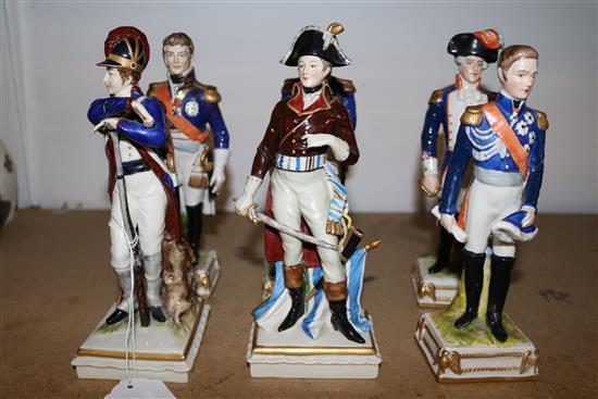 Set of six military figurines